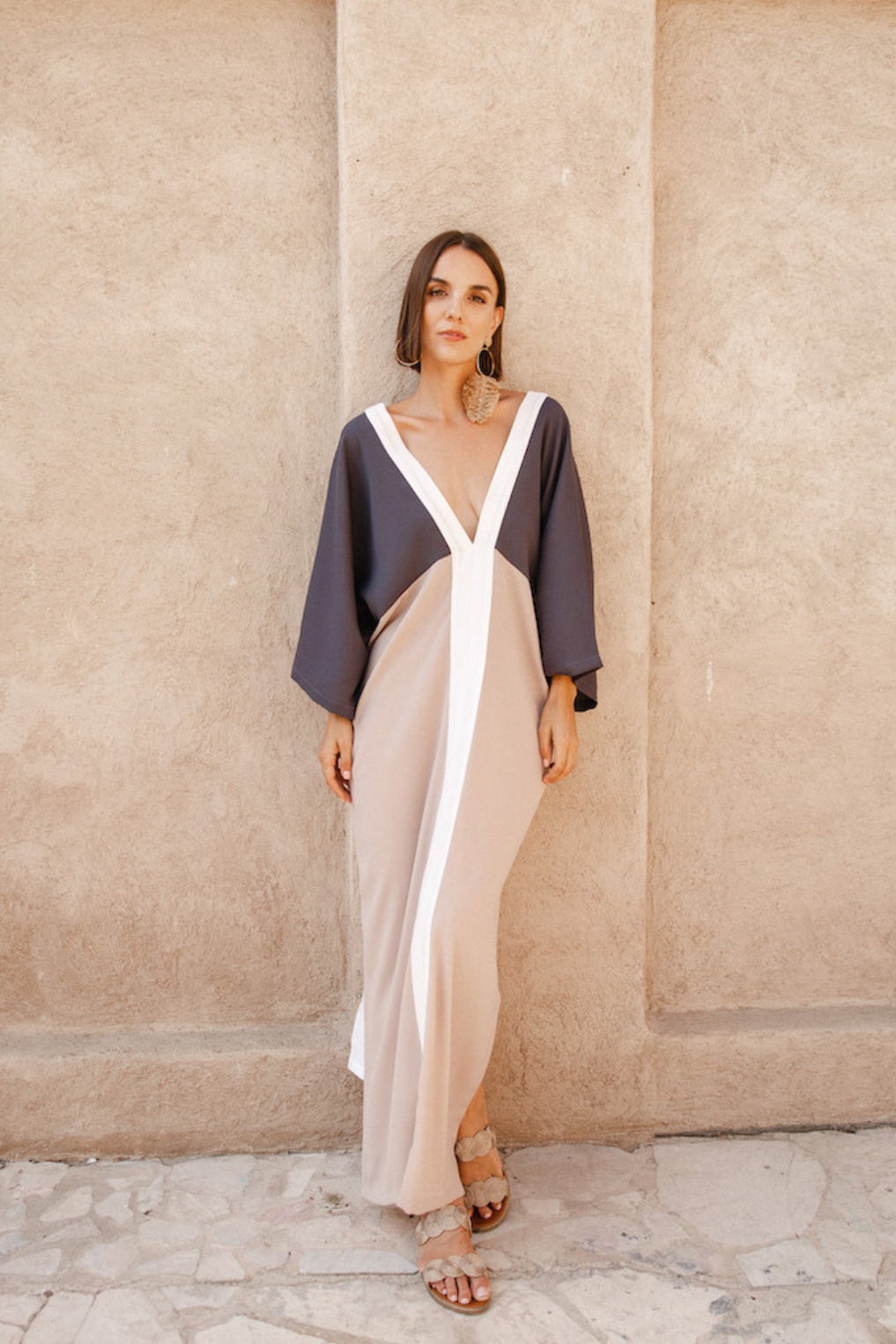 VAM | Caftán Gris y Camel - Malota