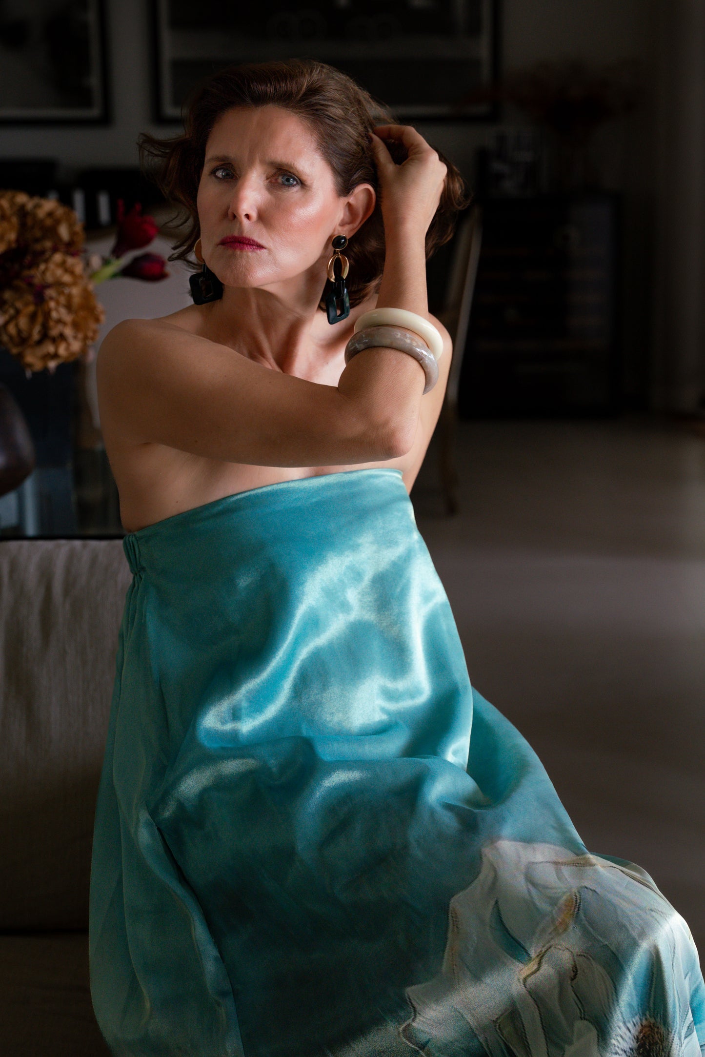 Vestido Fiesta | CHARLOTTE | ATELIER | Flor Azul