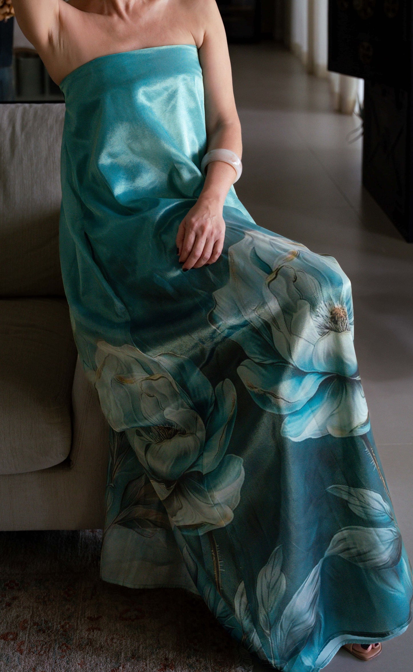 Vestido Fiesta | CHARLOTTE | ATELIER | Flor Azul